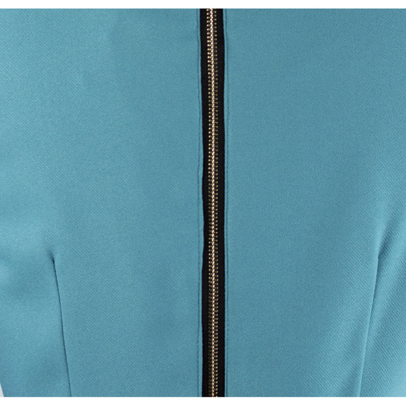 Pepaloves | Turquoise Pleat Front Sheath Dress - Picture 4 of 4